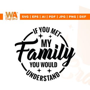 If You Met My Family You Would Understand Svg, Funny Family Svg, Cricut, Sublimation, Sarcastic Svg, Sarcasm Svg, Quote Svg, Silhouette