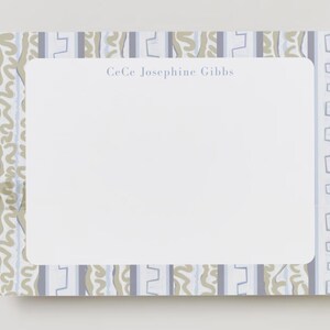Papeterie classique moderne et fantaisiste, fichier numérique personnalisé pour cartes de correspondance, papeterie preppy, vert et bleu marine