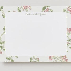 Papeterie personnalisée en téléchargement numérique, Grand millénaire, Floral, Lattice, Cartes pour correspondance classiques, BCBG