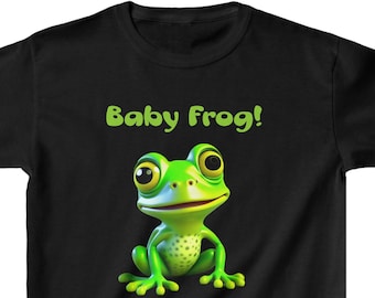 Baby Frog! Kids T-shirt - (Black T-shirt) - Boys/Girls Children's T-shirt