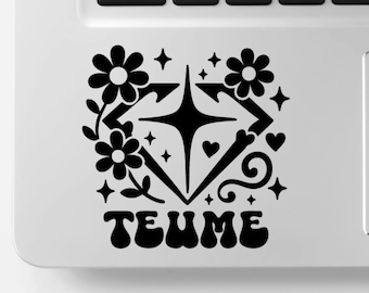 Calcomanía de vinilo floral TEUME: calcomanía de K-pop para laptop, auto, Switch y más / Regalo inspirado en TREASURE para fans
