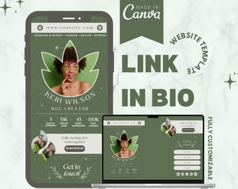 Link in Bio Canva Editable Template, Instagram Link Landing Page ...