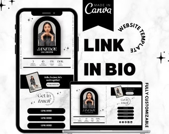 Link in Bio Canva Editable Template, Instagram Link Landing Page ...