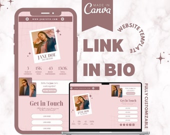 Link in Bio Canva Editable Template, Instagram Link Landing Page ...