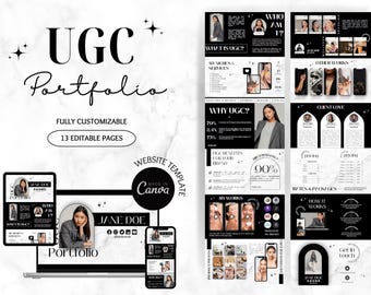 Ugc Portfolio Vorlage Canva, Ugc Website Vorlage, Ugc Media Kit, minimalistisches ugc Portfolio, Ugc Canva Vorlage