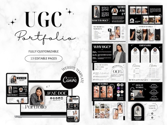 UGC Portfolio Template Canva, UGC Website Template, UGC Media Kit, Content Creator Kit, Minimalist ugc portfolio, Ugc Canva Template