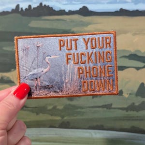 Leg je verdomde telefoon neer opstrijkpatch