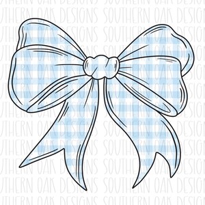 Bow Png / Bows Design / Bow Download / Cute Bow Design / Girly Bow PNG / Blue Bow PNG / Gingham Bow / Southern Bow / Preppy Bow