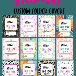 School Folder Covers / Teacher Templates / Teacher Printable / Student Print Printable /Take home Folder Cover / Digital Download