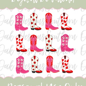Botas de vaqueira PNG / Design de bota de vaqueira / Botas de vaqueira rosa / Design ocidental rosa