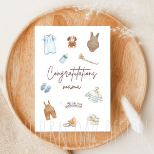 Expecting Mama Card/ baby shower card / mama card / baby card / baby boy card/ Digital Download