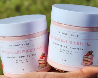 Organic Strawberry Shortcake Whipped Shea Body Butter - Vegan