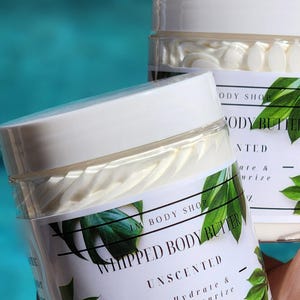 ORGANIC Unscented Whipped body butter, Moisturizer for dry skin, Calming gift for Mom friend, bridal gift, Hand cream, Black owned shops,