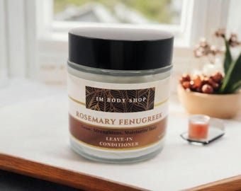 Creme Capilar Leave-In de Alecrim e Feno-grego: Hidratante para Cabelos Tipo 4C que Promove o Crescimento Natural