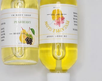 Tropical Glow Body Oil Set  Organic Vegan Body Oil for Dry Skin, Lightweight Glow Oil, Fruity Scent Gift Set for Her