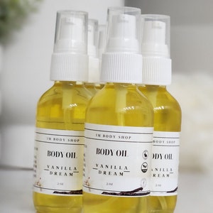 Vanilla Body Oil | Hydrating Moisturizer | All Skin Types | Couples Massage | Black-Owned | Spa-Quality | Glass Bottle | Unisex Aromatherapy