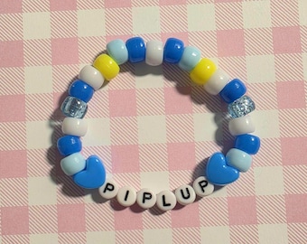 Piplup Water-Type Pokemon-Inspired Cute Blue Gen 4 Starter Penguin Kandi Made To Order Handmade Pony Beads Stretch Bracelet Singles