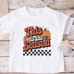 Thanksgiving Tis The Season Shirt - Fall Pumpkin Toddler Tee - Retro Natural Kids Shirt, Youth, Toddler, Kids thanksgiving gift shirt.