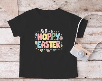 Hoppy Easter, Honey Bunny Kids Easter Shirt - Hippie Easter Bunny Toddler Tee - Natural Kids Shirt, Youth Easter Shirt.