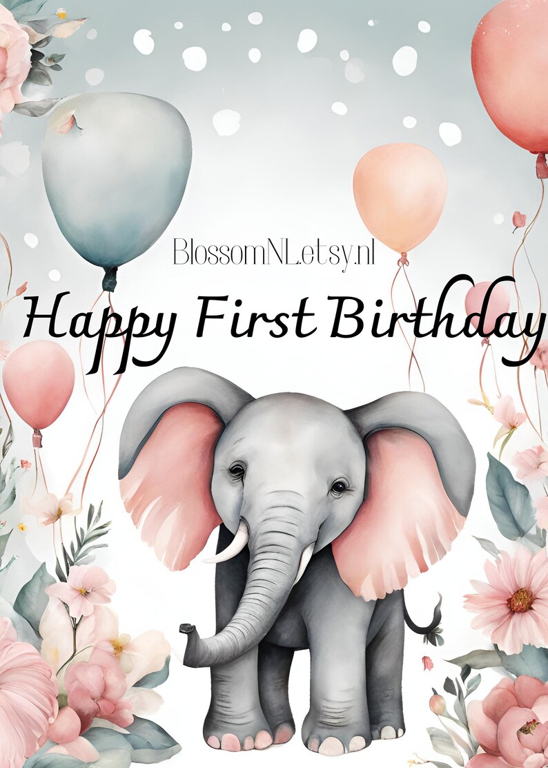 Happy First Birthday Card Printable - Etsy