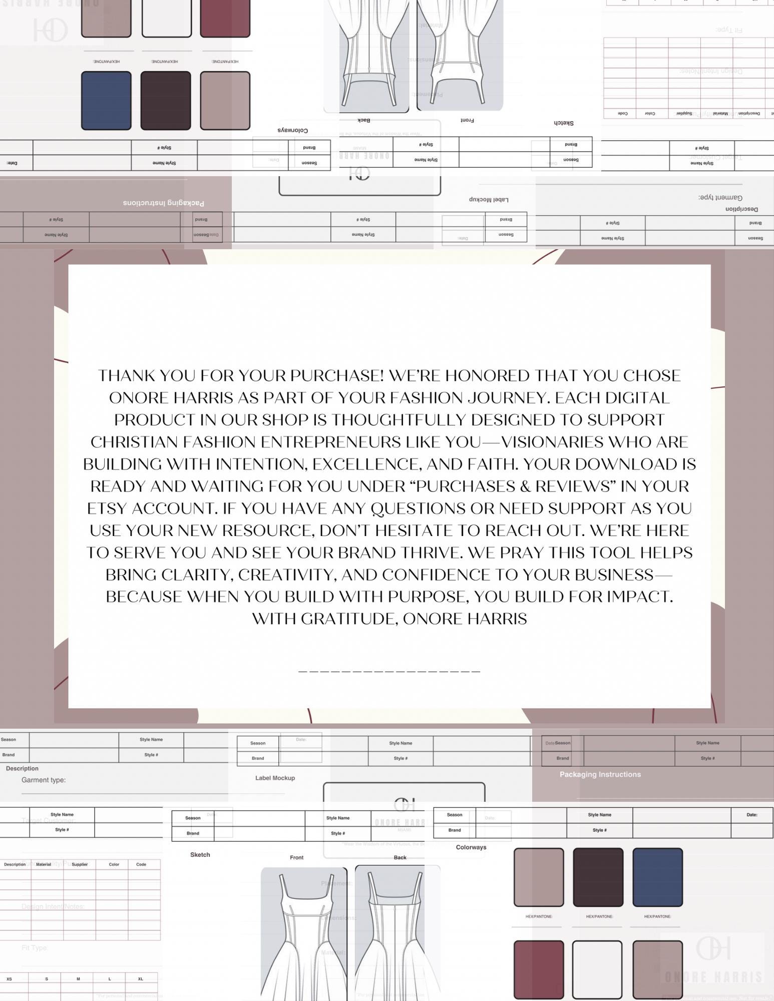Editable Fashion Tech Pack Template | Canva Download for Designers ...