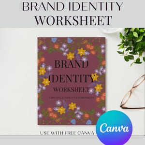 Fashion Brand Identity Canva Template | Editable Worksheet for Vision, Voice, Target Audience, Core Values + Checklist