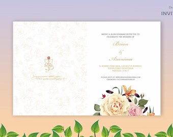 New Floral And Inserts Design E Card Unique invitation