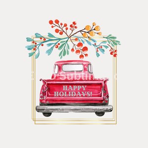 Happy Holidays PNG Digital Download | Holiday Clipart for DIY Crafts and Decor | Tumbler Sublimation Mugs Pillow Design T Shirts