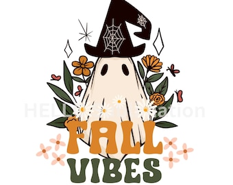 Halloween PNG, Spooky Ghost, Witchy clipart sublimation digital design, Fall digital download for pumpkin tshirt, mugs, cards, tumbler wraps