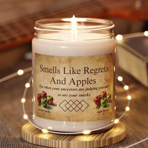 Funny Spijt en appels kaars, appeloogst geurende, geurkaars soja, 9oz - hilarisch cadeau, kaars aromatherapie, woondecoratie, herfst