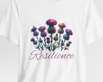 Scottish Thistle, Resilience , Jersey Short Sleeve Tee Shirt