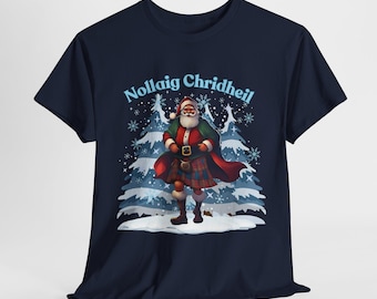 Scottish Santa Kilt Tee: Unisex Christmas Holiday Shirt