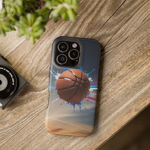 Basketball Magnetic Tough Case - Durable Sports Phone Cover, Perfect Gift for Sports Fans, Basketball Lovers, Athletes, Birthday