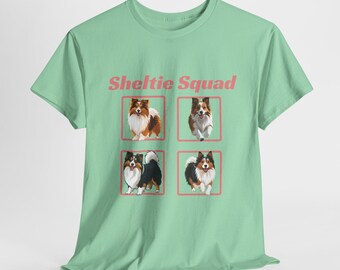 T-shirt unisexe Sheltie Squad | Chemise pour chien de berger des Shetland