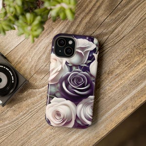 Floral Rose Design Magnetic Tough Phone Case: MagSafe Compatible