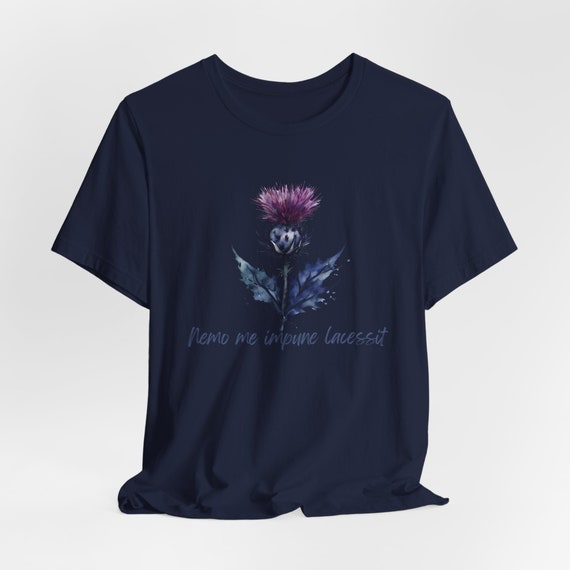 Scottish Thistle Unisex Tee, Scotland Motto T-shirt, Short Sleeve Jersey Shirt, Scottish Pride Top.