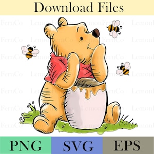 Vintage Winnie the Pooh Graphics: PNG SVG EPS Files (Digital Download)