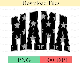 Retro Mama PNG: Black Toile Sublimation Design (Digital Download)