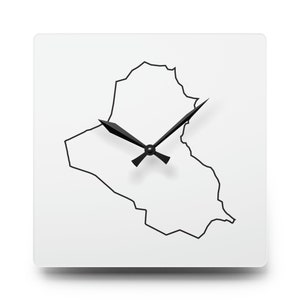 IRAQ MAP Acrylic Wall Clock