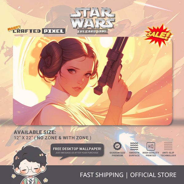 Unofficial Star Wars Unlimited Playmat Princess Leia TCG SWU