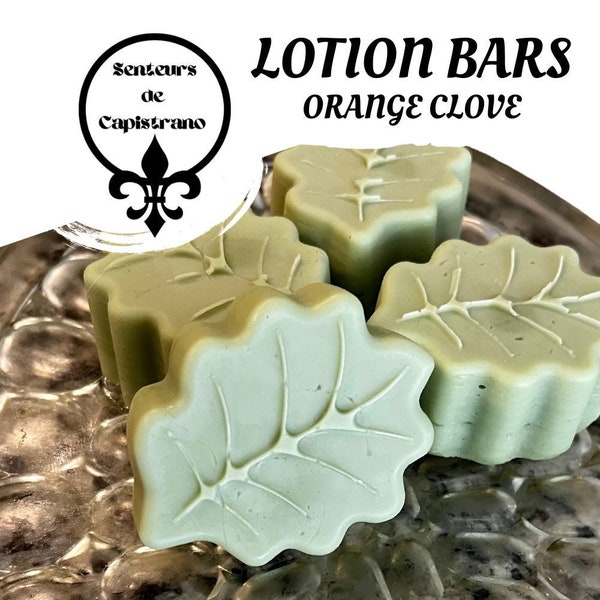 Orange Clove Moisturizing Lotion Bars | Hand Made, Organic Solid Bar with Carrying Tin & Refills | Shea Butter with Olive Oil | Perfect Gift