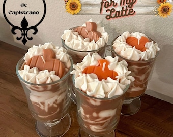 Limited Edition *** Falling for my Latte | Hand Made | Custom Coffee Scented Candle | Double Layer - Pumpkin Chai Cream + Espresso
