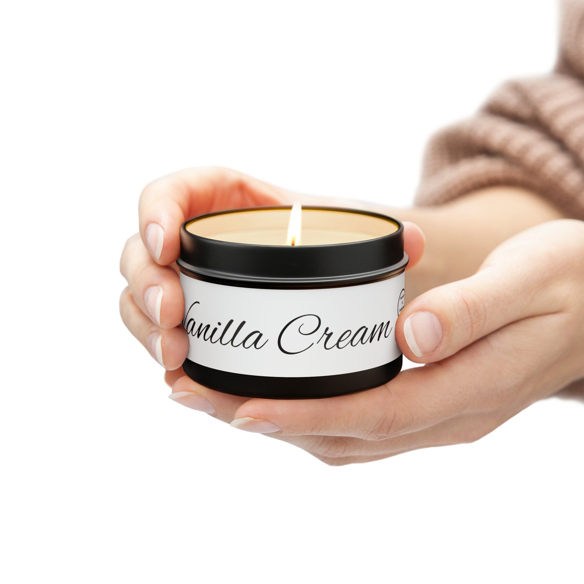 Candela Profumata Alla Vaniglia, Cocco E Crema Al Burro, 411g, 3 Stoppini, Cera Di Soia, Barattolo Con Coperchio In Legno