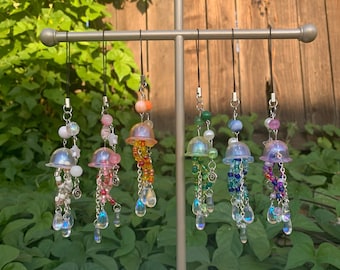 colorful jellyfish phone charm // keychain !