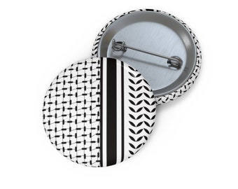 Palestinian Tradional Keffiyeh Scarf Pattern Pin Button, Palestine Symbol Kufiya Accessory for Backpacks, Bags, Shirts. Profits Donated.