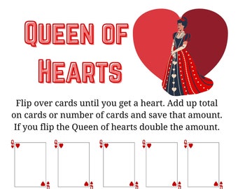 Queen of Hearts Savings Challenge Card Game