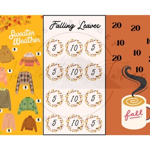 Fall Mini Savings Challenge Pack | 3 Fall themed Mini Savings Challenges