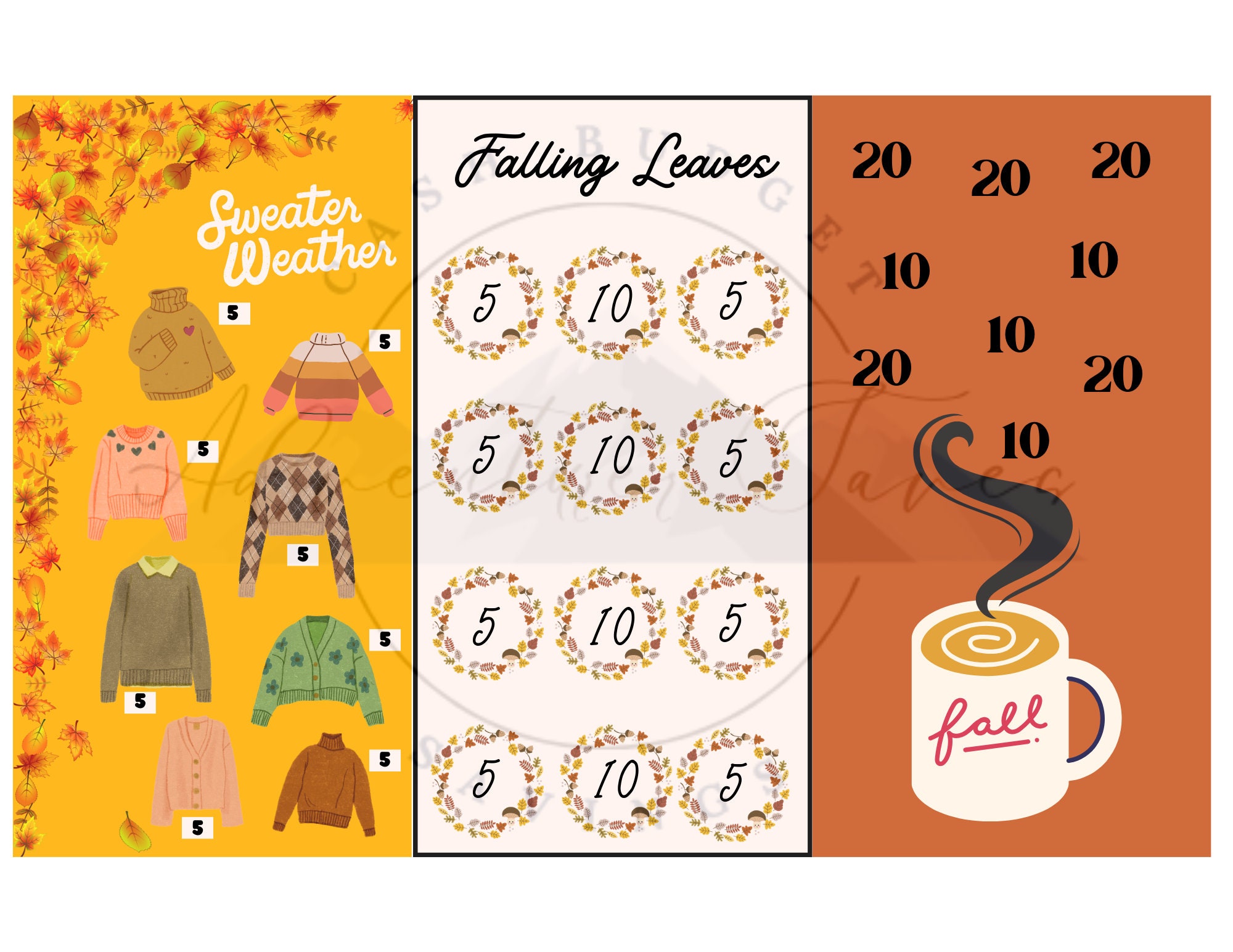 Fall Mini Savings Challenge Pack 3 Fall Themed Mini Savings Challenges ...