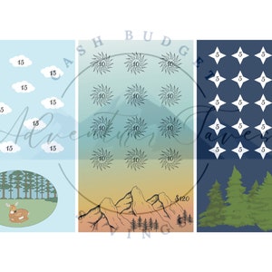 Sunset in the Forest Themed Mini Savings Challenge 3 Pack