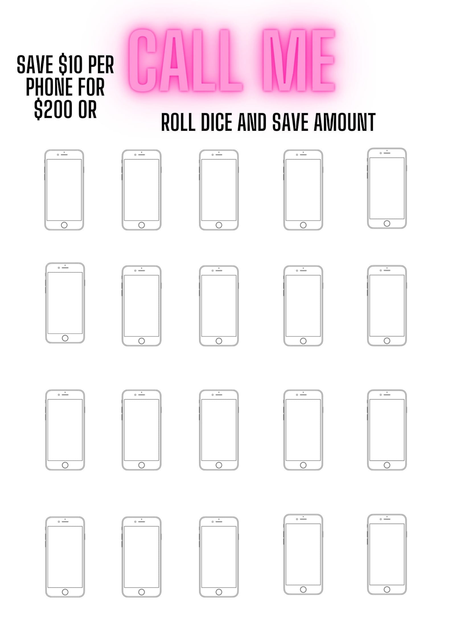 New Phone Savings Challenge Game - Etsy
